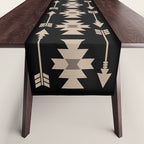 Southwestern Arrow Pattern 233 Black and Beige Table Runner Gallery Image 1