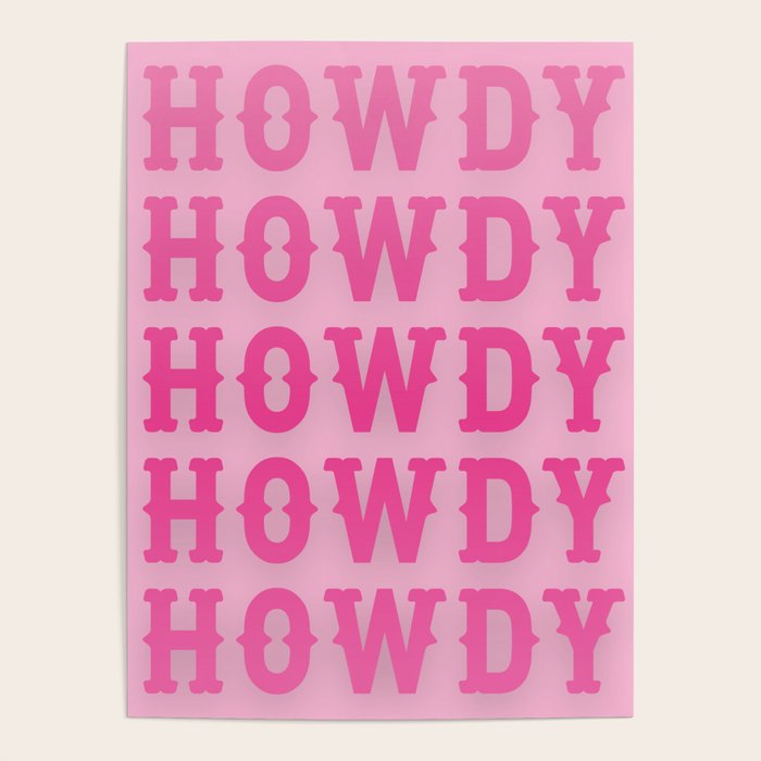 Howdy - Pink Western Aesthetic Poster Gallery Image 1