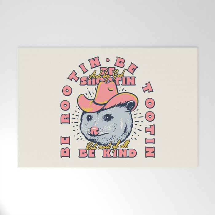 Rootin Tootin Shootin | Possum Cowboy Advice | Space Cowgirl Country Style | Possum  Welcome Mat Gallery Image 1