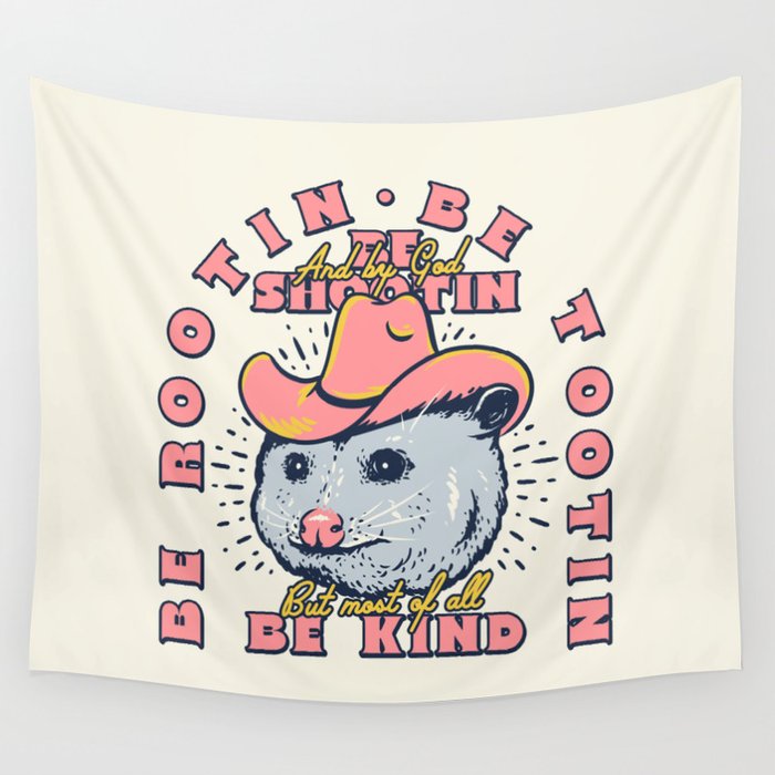 Rootin Tootin Shootin | Possum Cowboy Advice | Space Cowgirl Country Style | Possum  Wall Tapestry Gallery Image 1