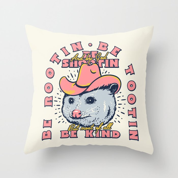 Rootin Tootin Shootin | Possum Cowboy Advice | Space Cowgirl Country Style | Possum  Throw Pillow Gallery Image 6