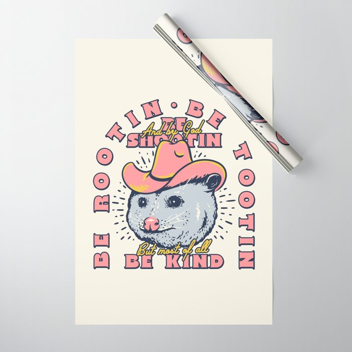 Rootin Tootin Shootin | Possum Cowboy Advice | Space Cowgirl Country Style | Possum  Wrapping Paper Gallery Image 1