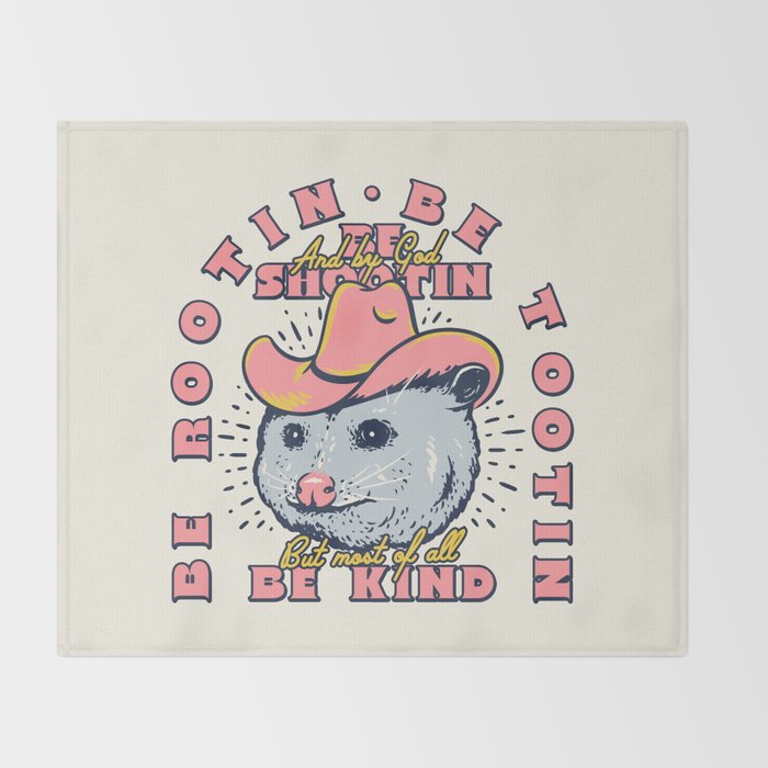 Rootin Tootin Shootin | Possum Cowboy Advice | Space Cowgirl Country Style | Possum  Throw Blanket Gallery Image 2