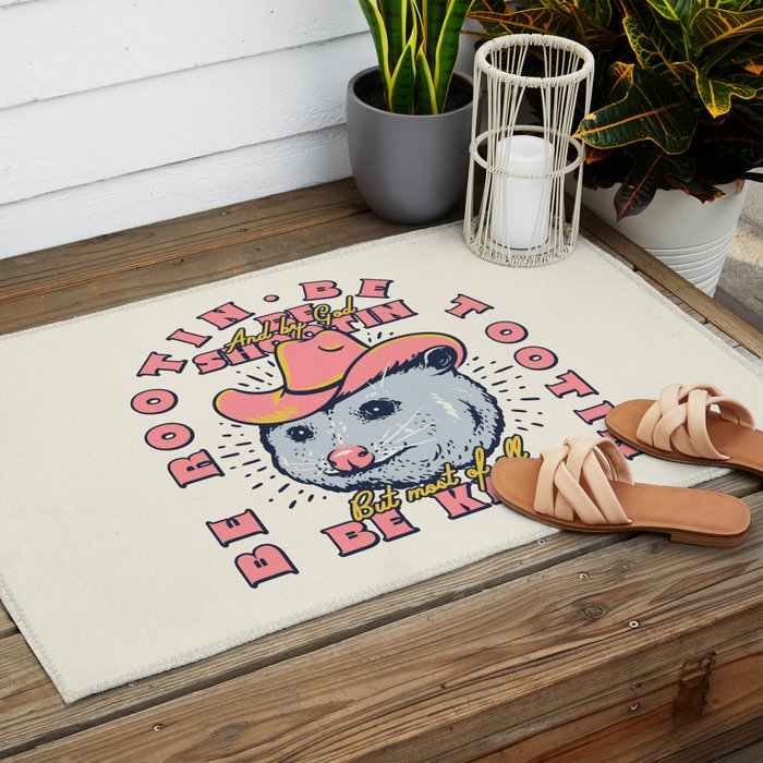 Rootin Tootin Shootin | Possum Cowboy Advice | Space Cowgirl Country Style | Possum  Outdoor Rug Gallery Image 2
