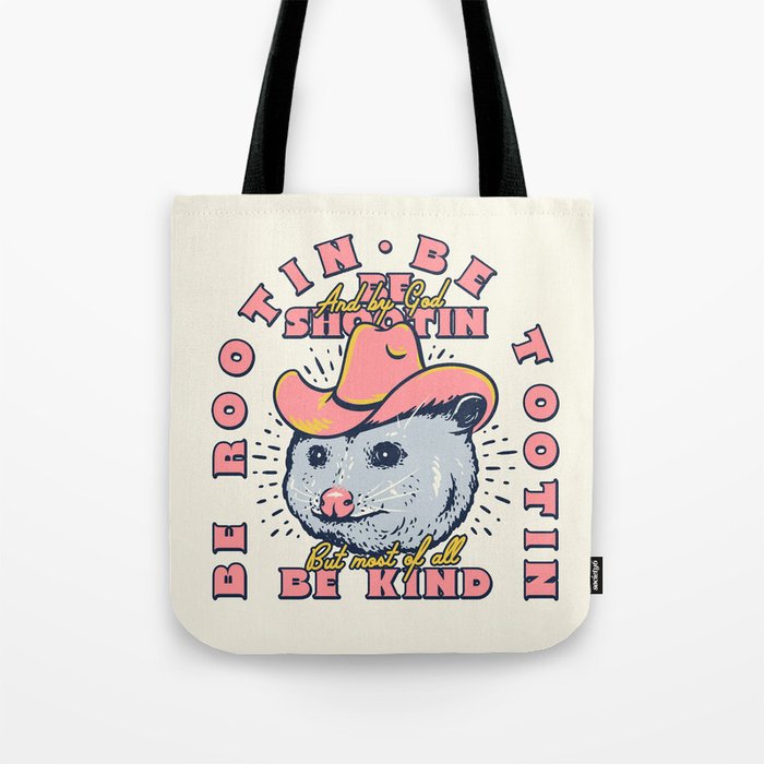 Rootin Tootin Shootin | Possum Cowboy Advice | Space Cowgirl Country Style | Possum  Tote Bag Gallery Image 1