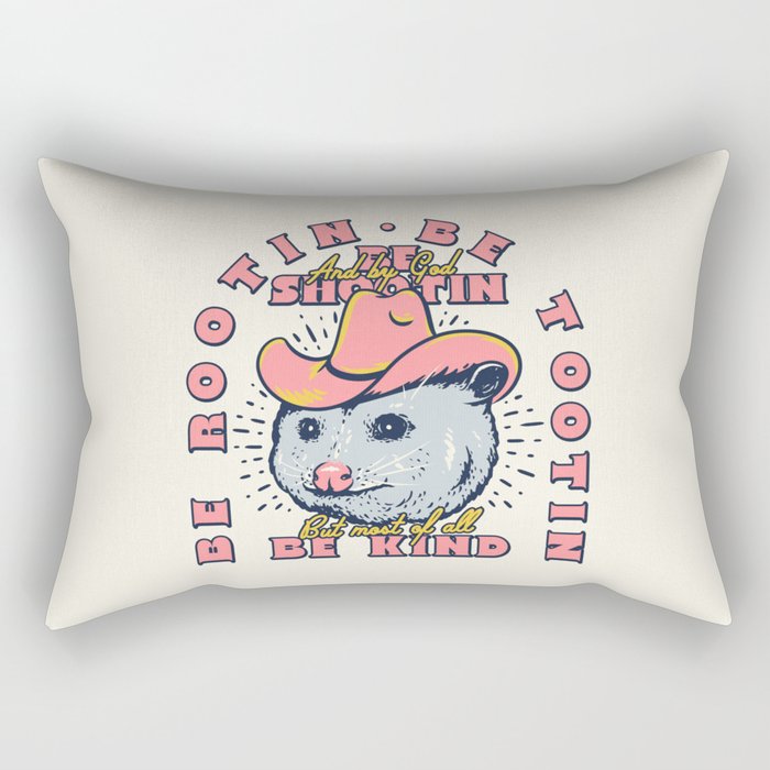 Rootin Tootin Shootin | Possum Cowboy Advice | Space Cowgirl Country Style | Possum  Rectangular Pillow Gallery Image 1