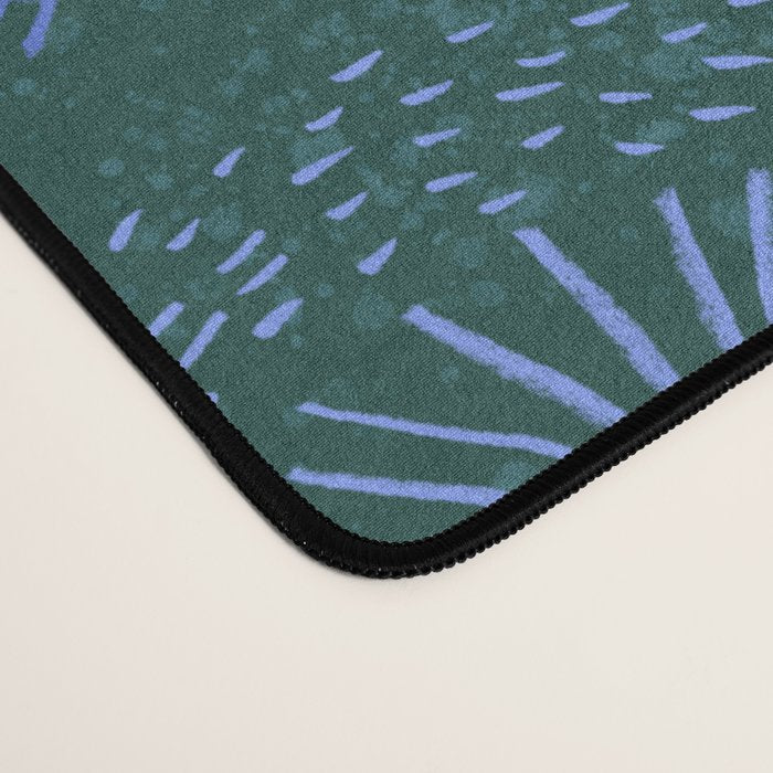 Make A Wish Dandelion Pattern in Forest Green & Blue Desk Mat Gallery Image 4