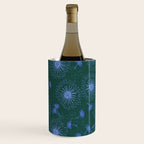 Make A Wish Dandelion Pattern in Forest Green & Blue Wine Chiller Gallery Image 3