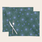 Make A Wish Dandelion Pattern in Forest Green & Blue Placemat Gallery Image 1