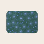 Make A Wish Dandelion Pattern in Forest Green & Blue Bath Mat Gallery Image 1
