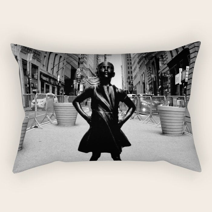 Fearless Girl Rectangular Pillow Gallery Image 2
