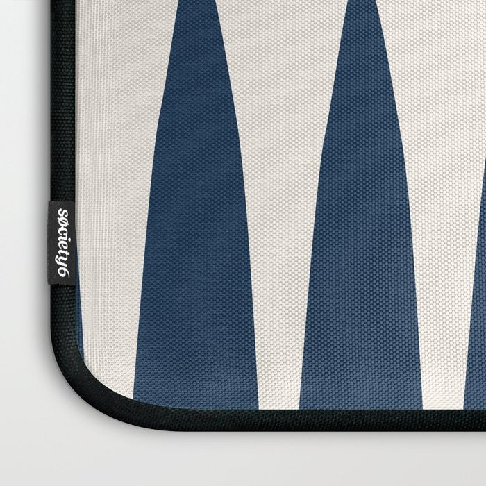 Abstract Shapes 106 Pattern in vintage Orange and Navy Blue  Laptop Sleeve Gallery Image 3