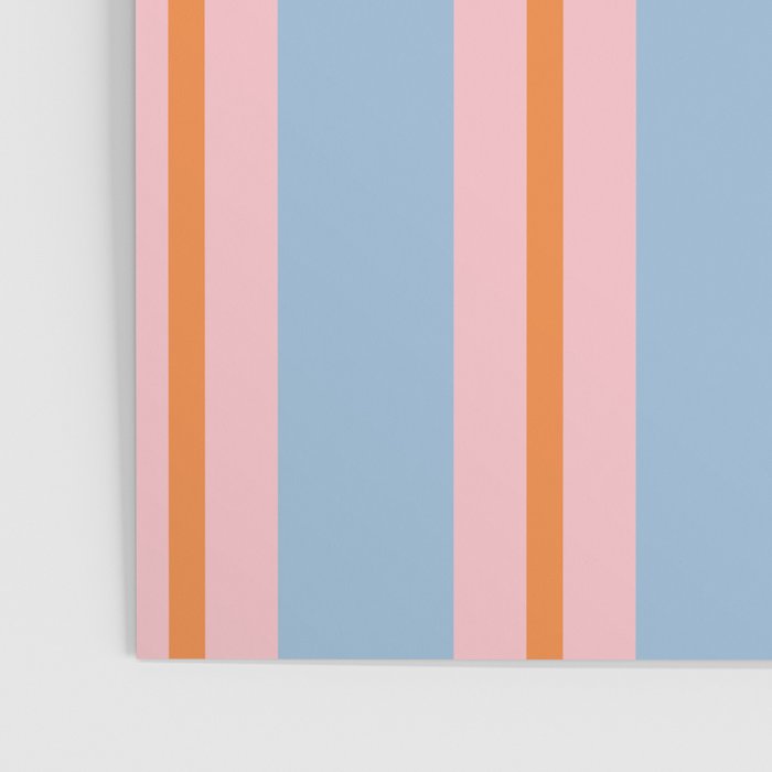 Cute Basic Stripes Light Blue Orange Pink Poster Gallery Image 3