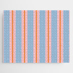 Cute Basic Stripes Light Blue Orange Pink Jigsaw Puzzle Gallery Image 1