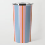 Cute Basic Stripes Light Blue Orange Pink Travel Mug Gallery Image 1
