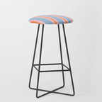 Cute Basic Stripes Light Blue Orange Pink Stool Gallery Image 1