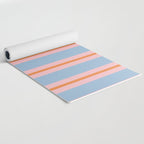 Cute Basic Stripes Light Blue Orange Pink Yoga Mat Gallery Image 2