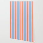 Cute Basic Stripes Light Blue Orange Pink Wallpaper Gallery Image 2