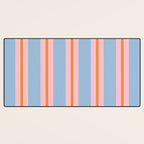 Cute Basic Stripes Light Blue Orange Pink Desk Mat Gallery Image 3