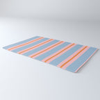 Cute Basic Stripes Light Blue Orange Pink Rug Gallery Image 3