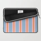 Cute Basic Stripes Light Blue Orange Pink Laptop Sleeve Gallery Image 2