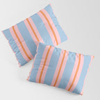 Cute Basic Stripes Light Blue Orange Pink Pillow Sham Gallery Image 3