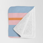 Cute Basic Stripes Light Blue Orange Pink Throw Blanket Gallery Image 3