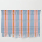 Cute Basic Stripes Light Blue Orange Pink Wall Hanging Gallery Image 1