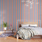 Cute Basic Stripes Light Blue Orange Pink Wallpaper Gallery Image 3