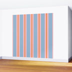 Cute Basic Stripes Light Blue Orange Pink Wall Mural Gallery Image 2