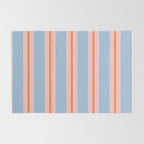 Cute Basic Stripes Light Blue Orange Pink Rug Gallery Image 2