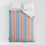 Cute Basic Stripes Light Blue Orange Pink Duvet Cover Gallery Image 6
