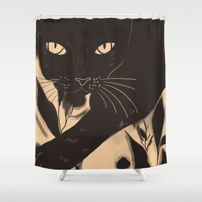 Black Cat 4 Shower Curtain Gallery Image 1