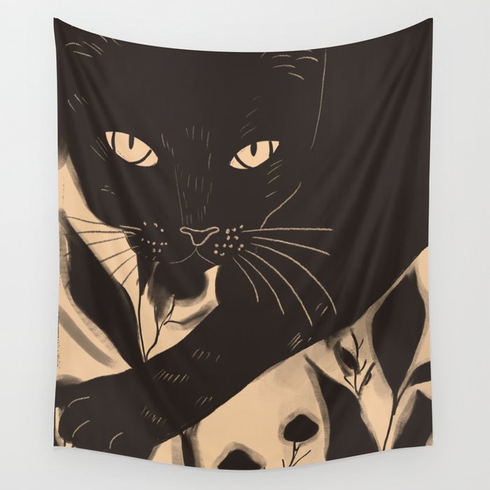 Black Cat 4 Wall Tapestry Gallery Image 1
