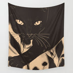 Black Cat 4 Wall Tapestry Gallery Image 4