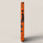 Mid Century Modern Loops Retro 70s Dark Brown and Orange Pattern iPhone Case Gallery Image 2