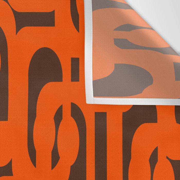 Mid Century Modern Loops Retro 70s Dark Brown and Orange Pattern Wall Tapestry Gallery Image 3