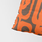 Mid Century Modern Loops Retro 70s Dark Brown and Orange Pattern Pillow Sham Gallery Image 4