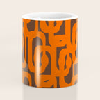 Mid Century Modern Loops Retro 70s Dark Brown and Orange Pattern Coffee Mug Gallery Image 4