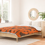 Mid Century Modern Loops Retro 70s Dark Brown and Orange Pattern Duvet Cover Gallery Image 2