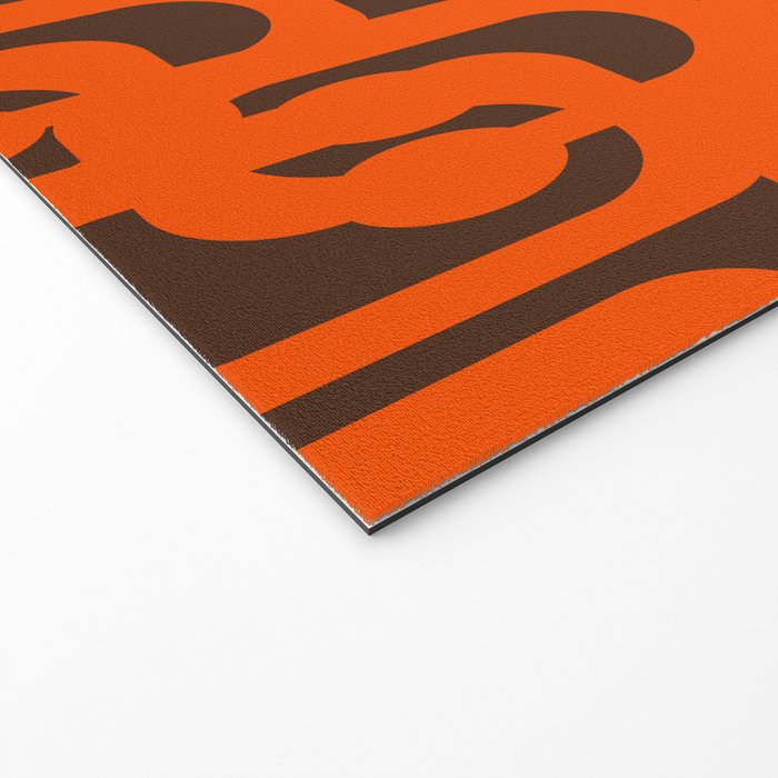 Mid Century Modern Loops Retro 70s Dark Brown and Orange Pattern Welcome Mat Gallery Image 2