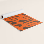 Mid Century Modern Loops Retro 70s Dark Brown and Orange Pattern Yoga Mat Gallery Image 2