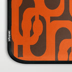Mid Century Modern Loops Retro 70s Dark Brown and Orange Pattern Laptop Sleeve Gallery Image 3