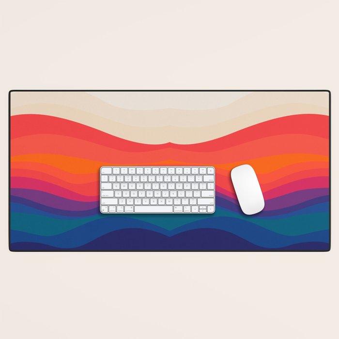 Sacred Geometric Waves: Retro 80s Edition Desk Mat Gallery Image 1