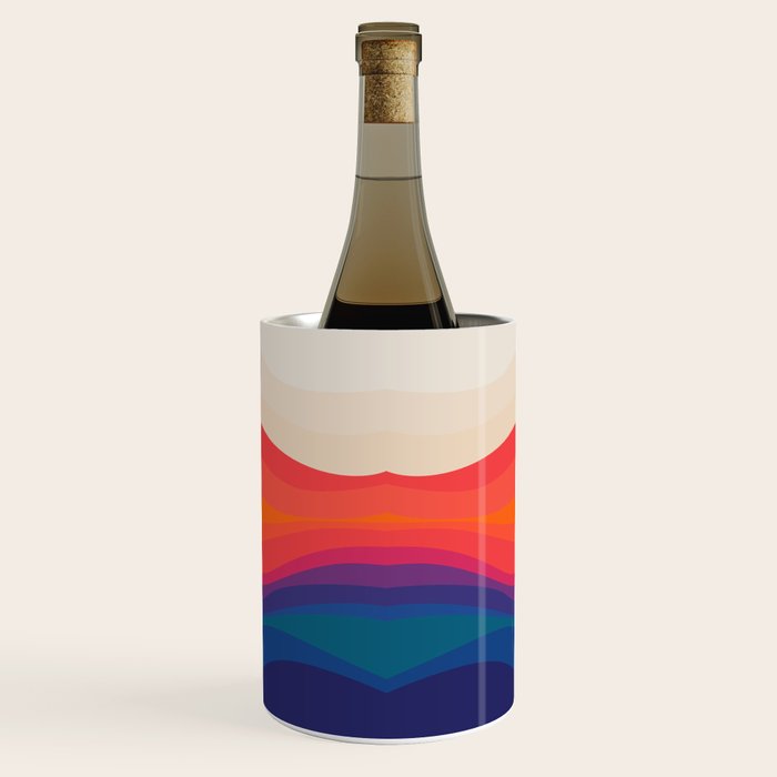 Sacred Geometric Waves: Retro 80s Edition Wine Chiller Gallery Image 1