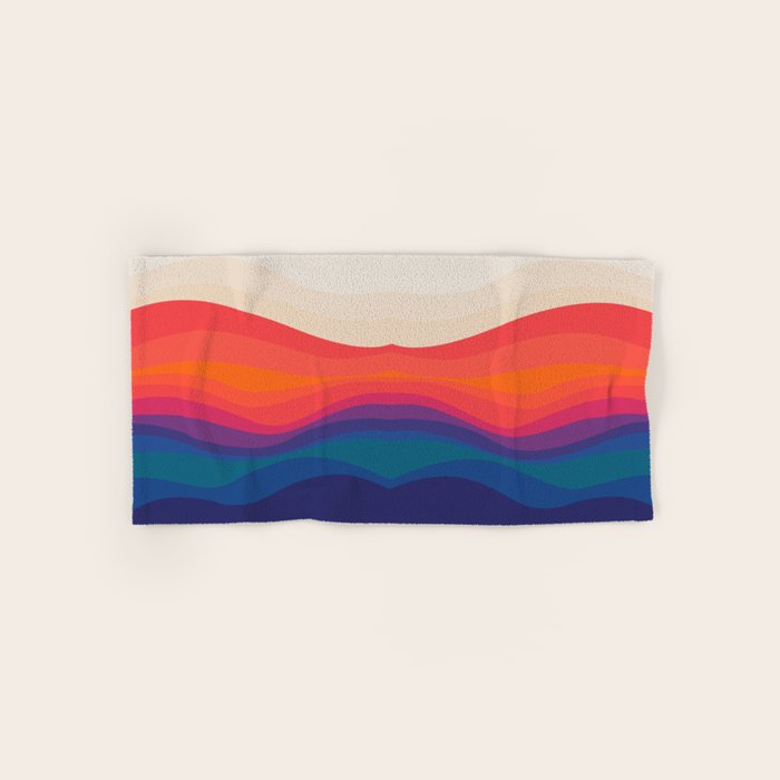 Sacred Geometric Waves: Retro 80s Edition Bath Towel Gallery Image 1