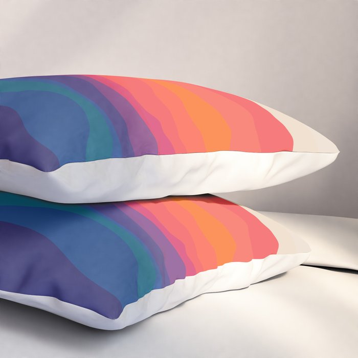 Sacred Geometric Waves: Retro 80s Edition Pillow Sham Gallery Image 3