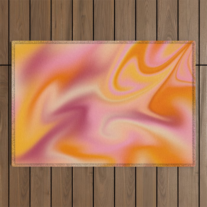 Peach fuzz gradient blend Outdoor Rug Gallery Image 1