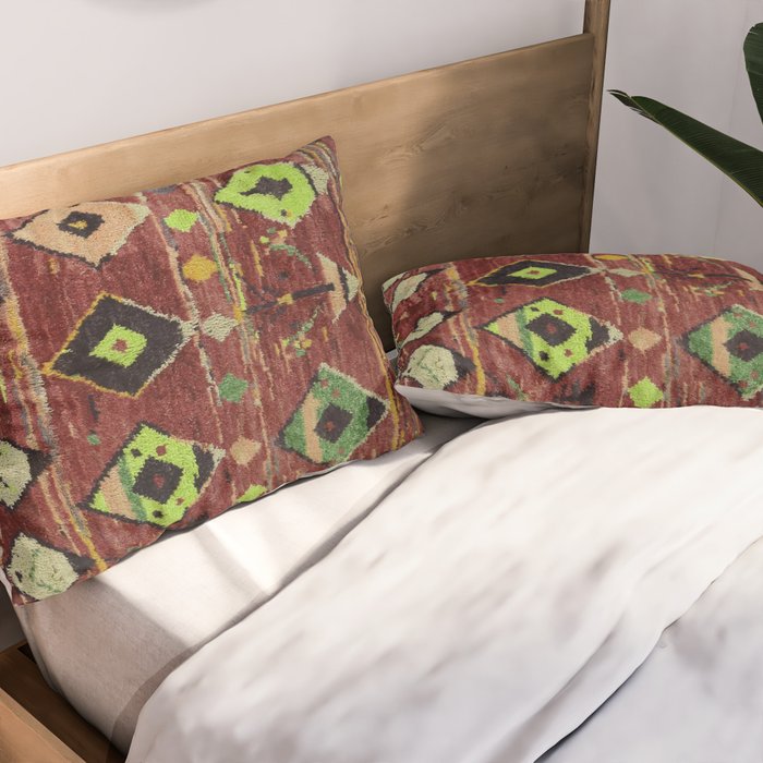 Moroccan Sunset Bohemian Geometric Pattern Pillow Sham Gallery Image 2