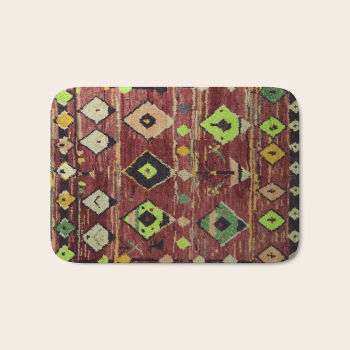 Moroccan Sunset Bohemian Geometric Pattern Bath Mat Gallery Image 1